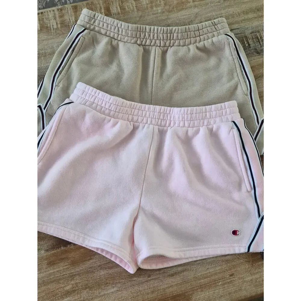 Bundle Of 2 Champion Women Teens Blush Pink Terry Athletic Shorts  XL/16